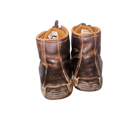 Carhartt CMX4023 Leather Work Boots Brown 13 Moc Soft Toe Lug Bottom Waterproof - Picture 9 of 13